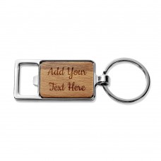Add Your Own Message Rectangle Metal Keyring