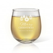 Bauble Engraved Stemless Wine Glass