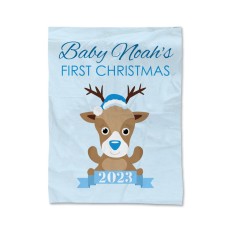 Blue First Christmas Blanket