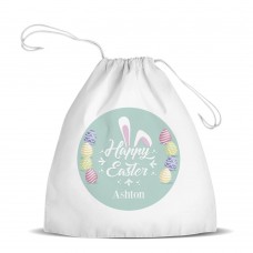 Bunny Ears White Drawstring Bag