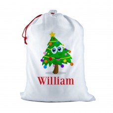 Christmas Tree White Santa Sack