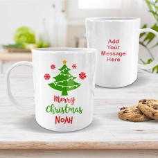 Christmas Tree White Plastic Mug