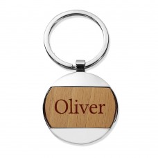 Classic Name Round Metal Keyring