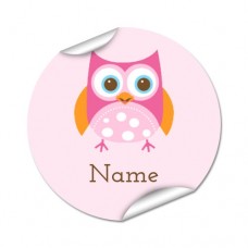 Owl Round Name Label