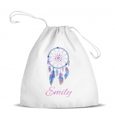 Dream Catcher White Drawstring Bag