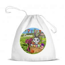 Easter Bunny White Drawstring Bag