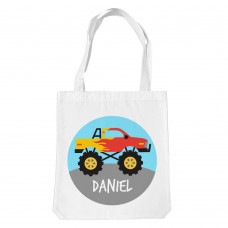 Flaming Truck White Tote Bag