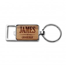 Groomsman Rectangle Metal Keyring