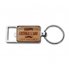 Happy Father's Day Rectangle Metal Keyring