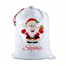 Jolly Santa White Santa Sack