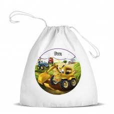 Little Digger White Drawstring Bag