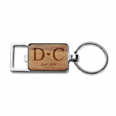 Love Rectangle Metal Keyring