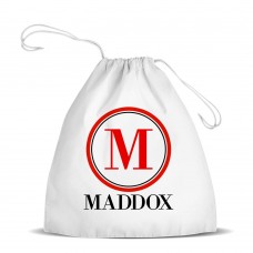 Circle Monogram White Drawstring Bag