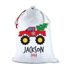 Monster Truck White Santa Sack