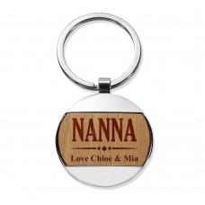 Nanna Round Metal Keyring