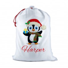 Penguin White Santa Sack