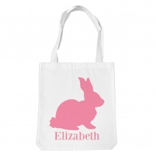 Pink Bunny White Tote Bag