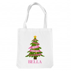 Pink Christmas White Tote Bag