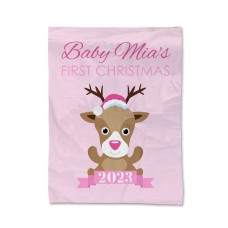 Pink First Christmas Blanket