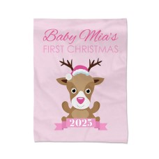 Pink First Christmas Blanket