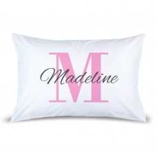 Pink Monogram Pillow Case