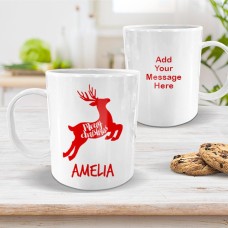 Reindeer White Plastic Mug