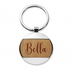 Stylish Name Round Metal Keyring