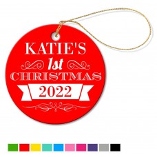 1st Christmas Round Porcelain Ornament