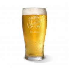 Happy Valentine's Day Engraved Standard Beer Glass