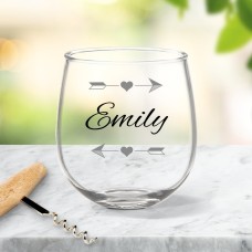 Arrows Stemless Wine Glass