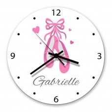 Ballet Shoes Glass Wall Clock