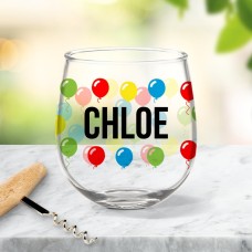 Balloons Stemless Wine Glass