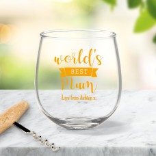 Best Mum Stemless Wine Glass