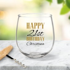 Birthday Stemless Wine Glass