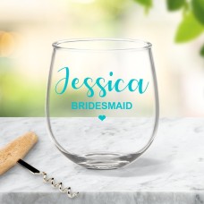 Bridesmaid Stemless Wine Glass