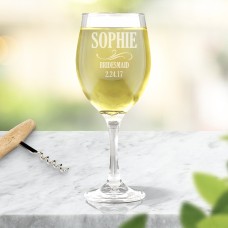 Bridesmaid Engraved Wine Glass