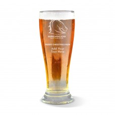 NRL Broncos Christmas Engraved Premium Beer Glass