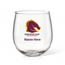 NRL Broncos Stemless Wine Glass