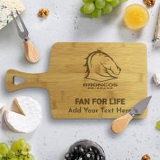 NRL Broncos Rectangle Bamboo Serving Board