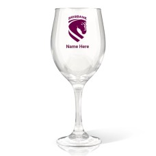 NRL Broncos Wine Glass