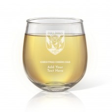 NRL Bulldogs Christmas Engraved Stemless Wine Glass