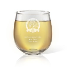 NRL Bulldogs Engraved Stemless Wine Glass