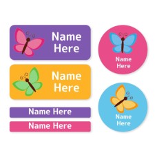 Butterfly Mixed Name Label Pack