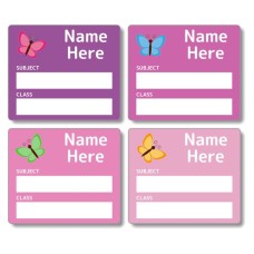 Butterfly School Book Labels