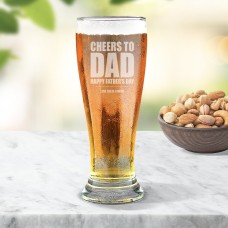 Cheers To Dad Engraved Premium Beer Glass