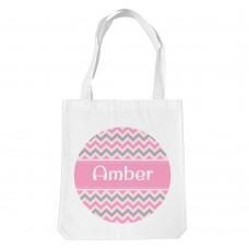 Chevron White Tote Bag