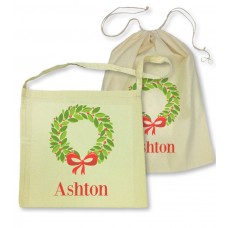 Christmas Wreath Library Bag