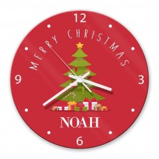 Christmas Tree Glass Wall Clock