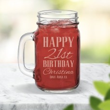 Classic Happy Birthday Mason Jar