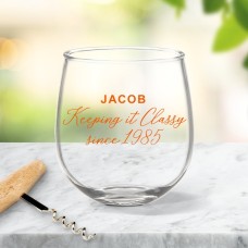 Classy Stemless Wine Glass